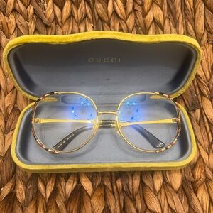 Gold Gucci GG0596oa Round Eyeglasses
